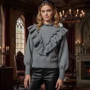 Yasbistra Gray Melange  Very Soft Sweater Size Large